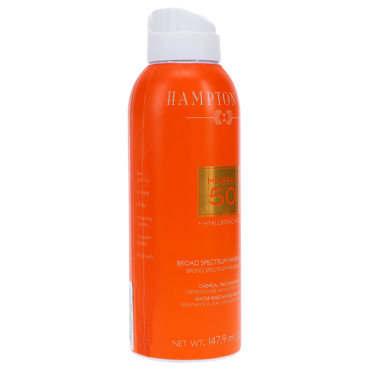 Hampton Sun SPF 50 Mineral Sunscreen Mist - 5 oz, Invisible, Broad Spectrum