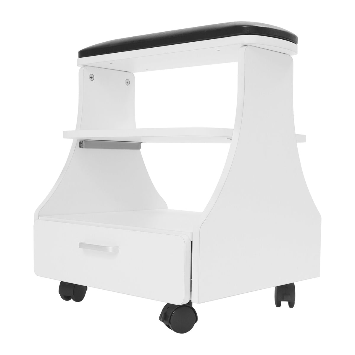 3-Tier Portable Salon Trolley Cart for Nails and Foot Care Black