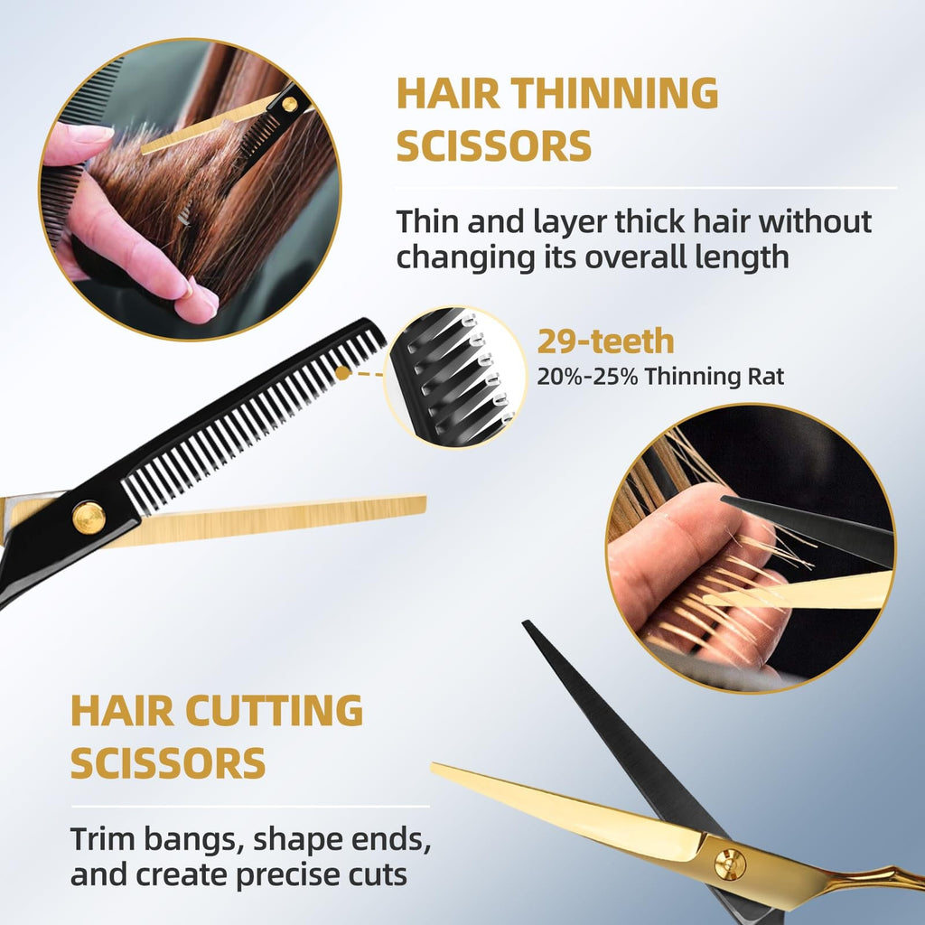 Professional Hair Cutting Shears and Thinning Scissors 6.5 Inch Set