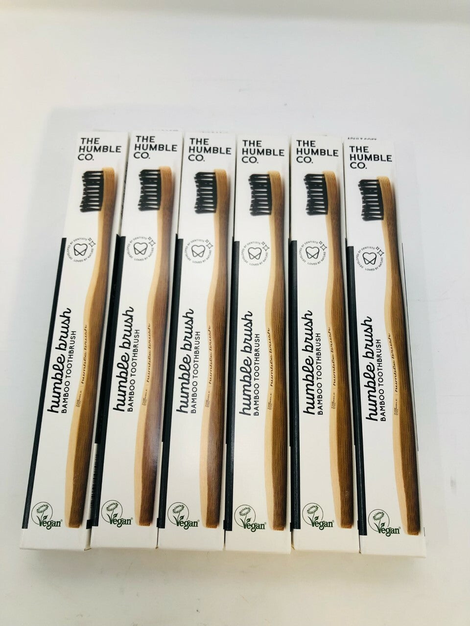 Bamboo Toothbrush Soft Adult Black 6-Pack - Eco-Friendly Oral Care