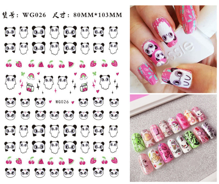 Colorful 3D Nail Art Stickers - Waterproof Floral Fruit Mermaid Designs