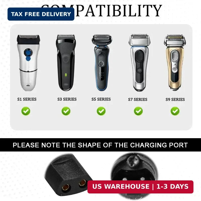 12V Braun Shaver Charger Power Adapter for Series 1-9 Electric Razors