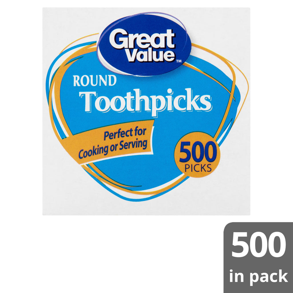 Disposable Wooden Toothpicks Pack of 500 - Kitchen & Party Use
