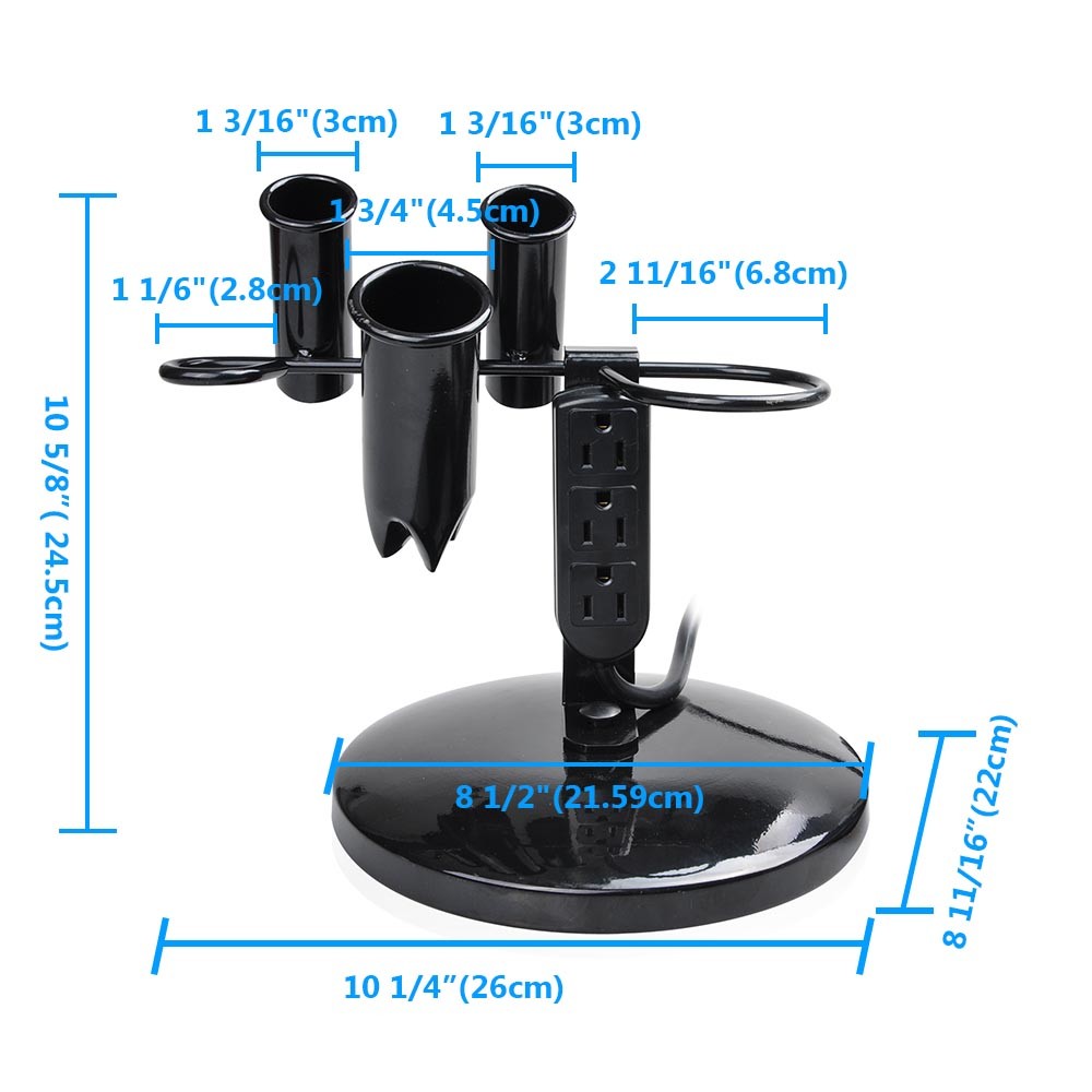 Hair Dryer & Iron Holder Stand with 5-Hole Organizer for Styling Tools