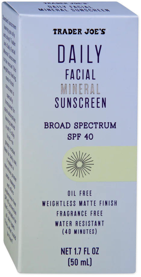 Mineral Sunscreen SPF 40 for Face - Water-Resistant, Oil-Free, Light & Matte Finish - 2 Pack
