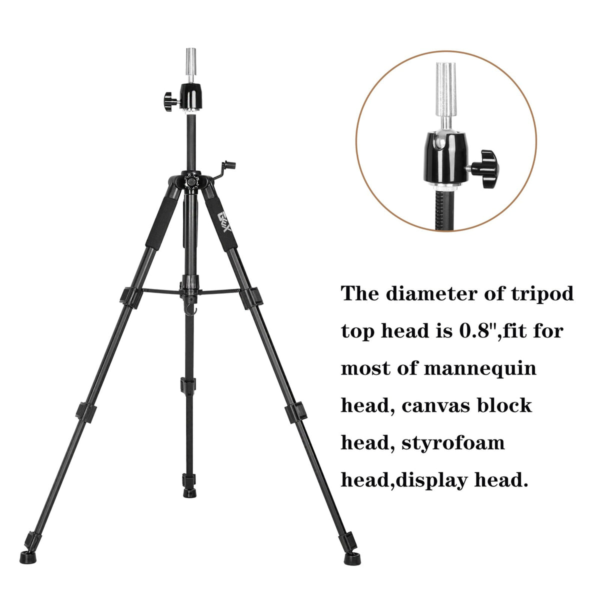 55-Inch Heavy Duty Mannequin Tripod Stand with Adjustable Height and Canvas Block Support