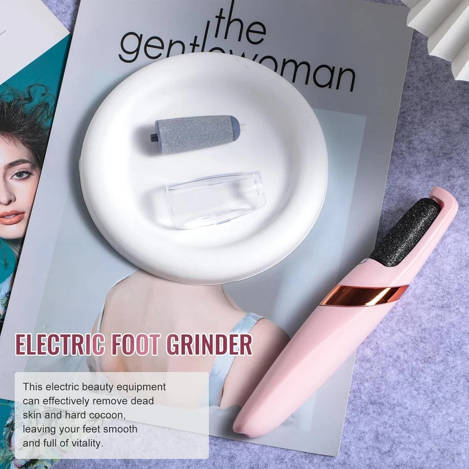 Rechargeable Electric Foot Callus Remover with 2 Sanding Heads for Pedicure & Exfoliation