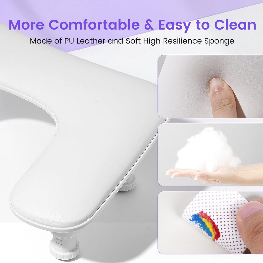 Adjustable U-Shaped Manicure Arm Rest for Nail Techs - Microfiber Support Stand