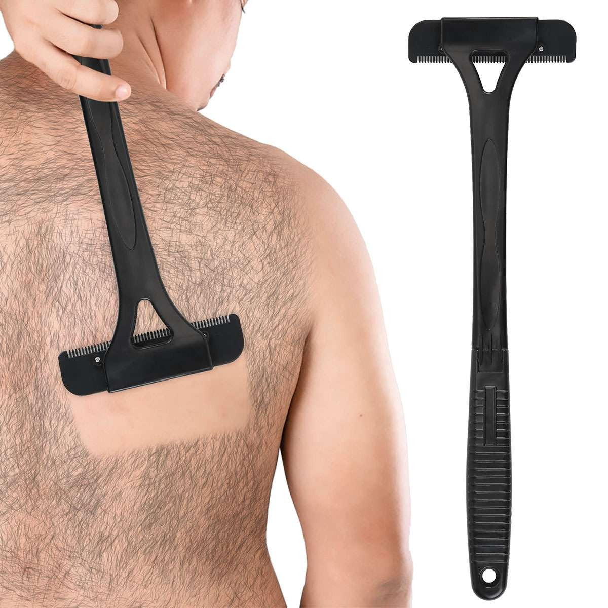 Back Razor Shaver for Body Hair Removal with Long Handle and Replacement Blades