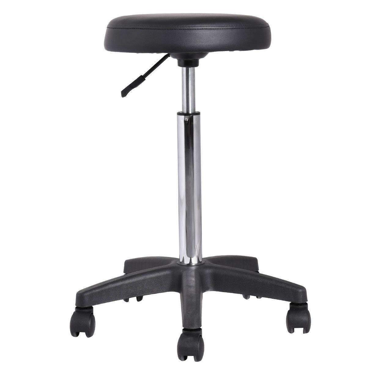 Adjustable PU Leather Salon Stool with 360° Swivel and Wheels