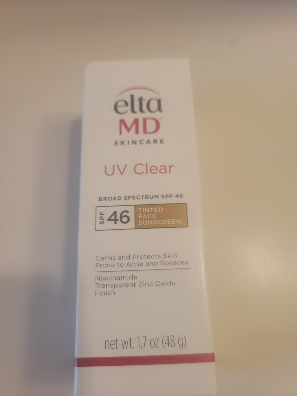 Tinted SPF 46 Sunscreen - 1.7 Oz, Broad Spectrum Sun Protection - New in Box