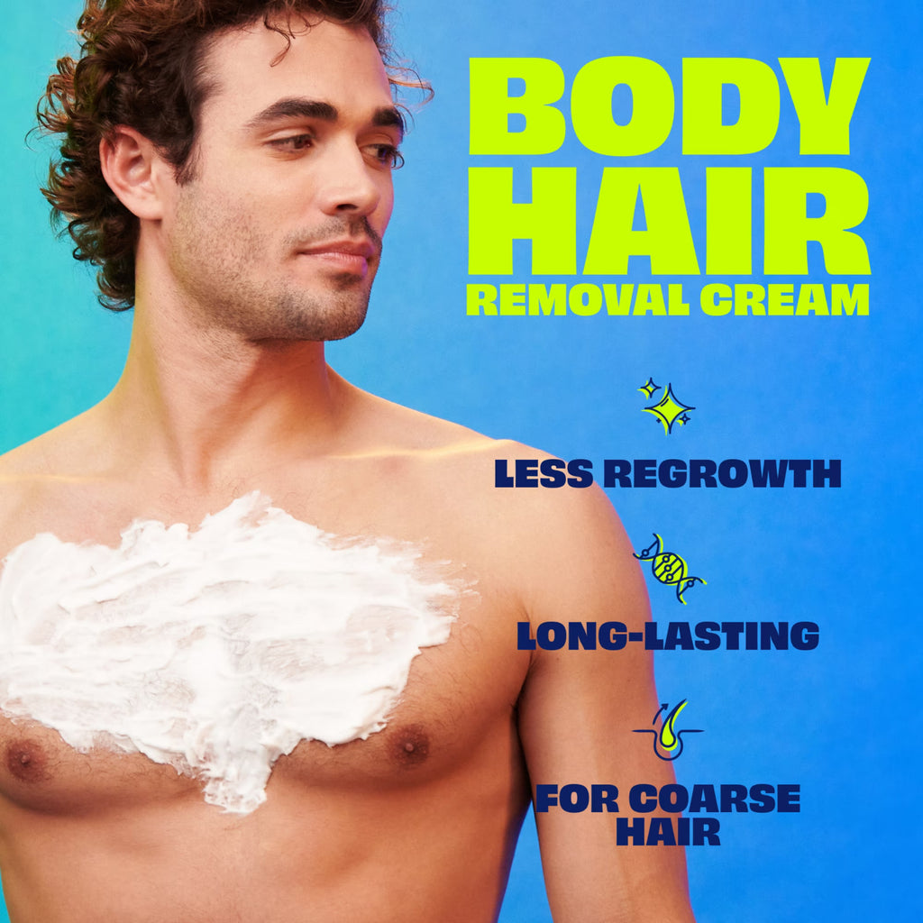 Men's Hair Removal Cream 12oz - Painless Body Hair Removal for Chest, Back, Arms & Legs