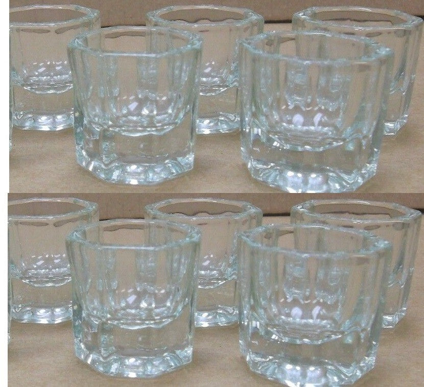 Glass Dappen Dish for Dental Use - Liquid Container, Acetone, Acrylic, 10 Pack