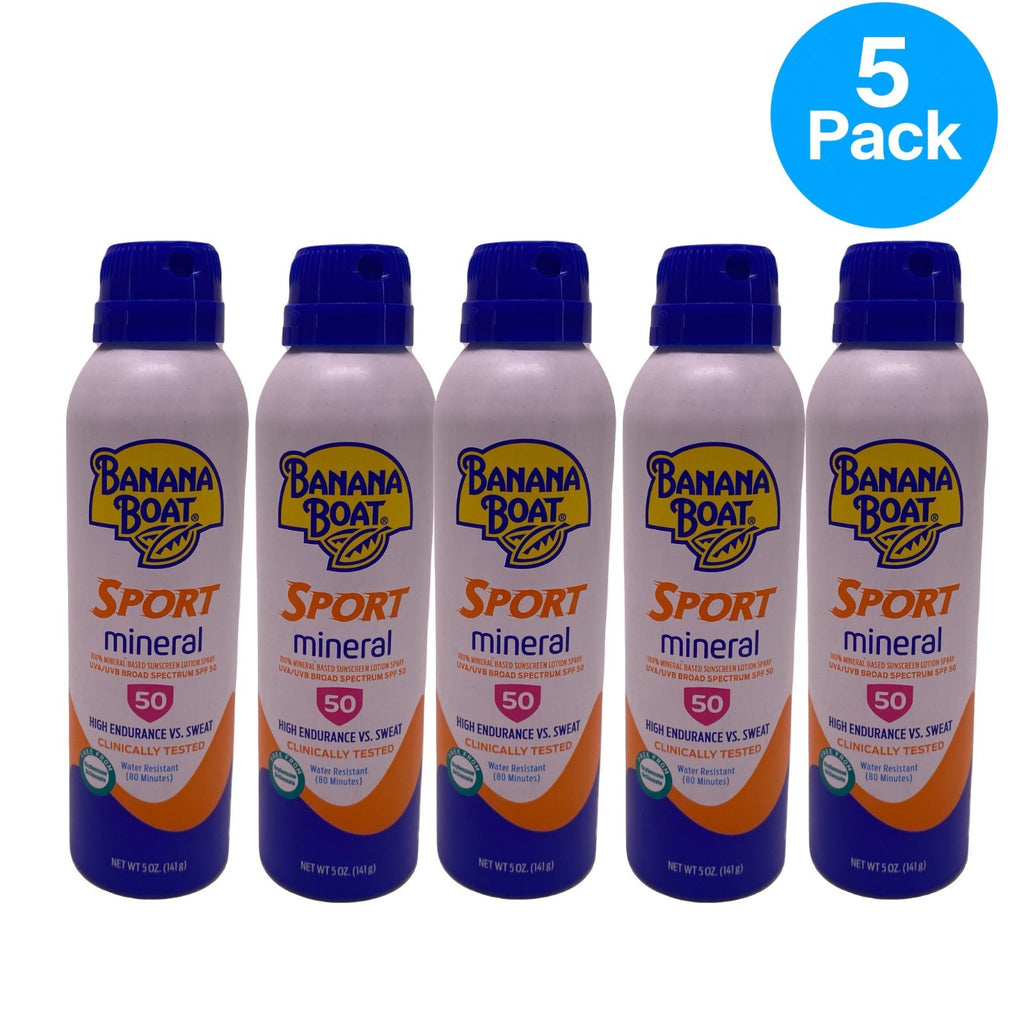 Mineral Sunscreen Spray SPF 50 - Water & Sweat Resistant, 2 x 5 Oz