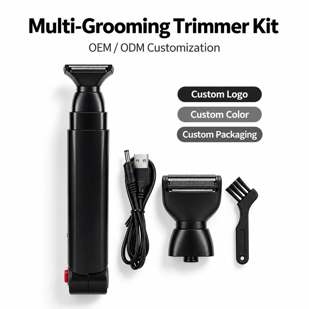 Foldable Telescopic Back Hair Shaver for Men - Rechargeable Body Trimmer