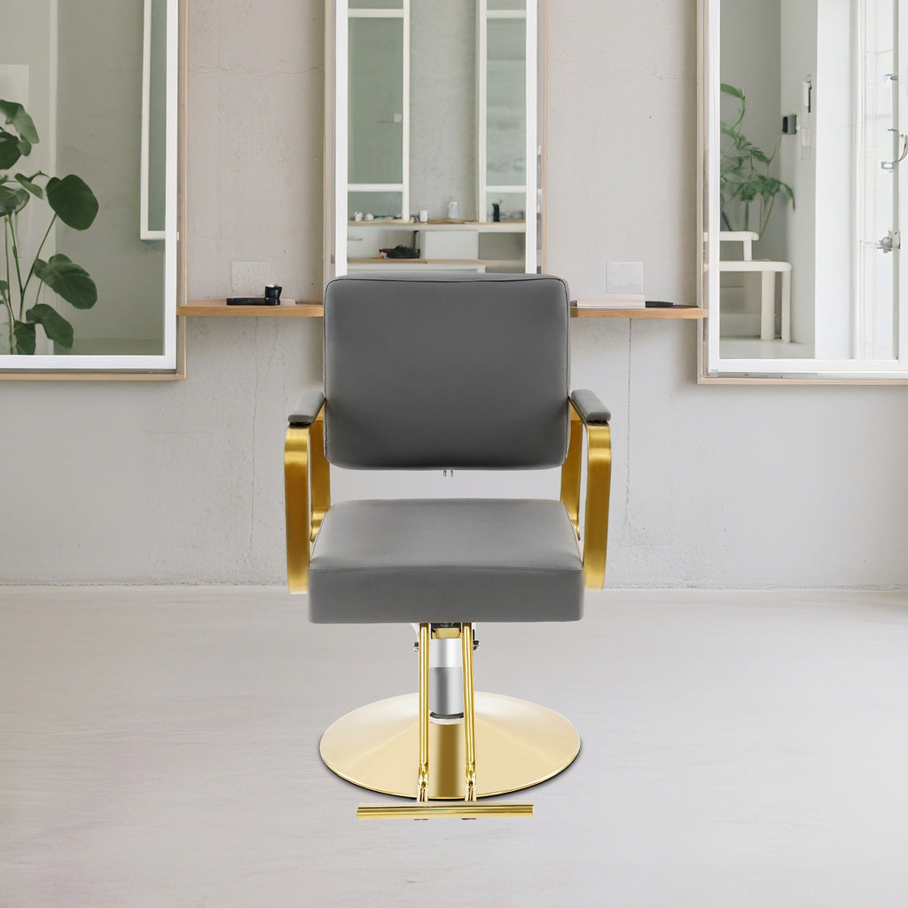 Adjustable Salon Barber Chair with 360° Rotation and Modern Design