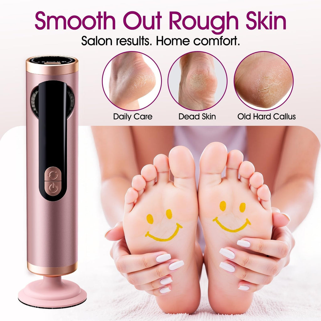 Rechargeable Electric Foot Callus Remover with 40 Sandpaper Discs - Pedicure Tool for Cracked Heels