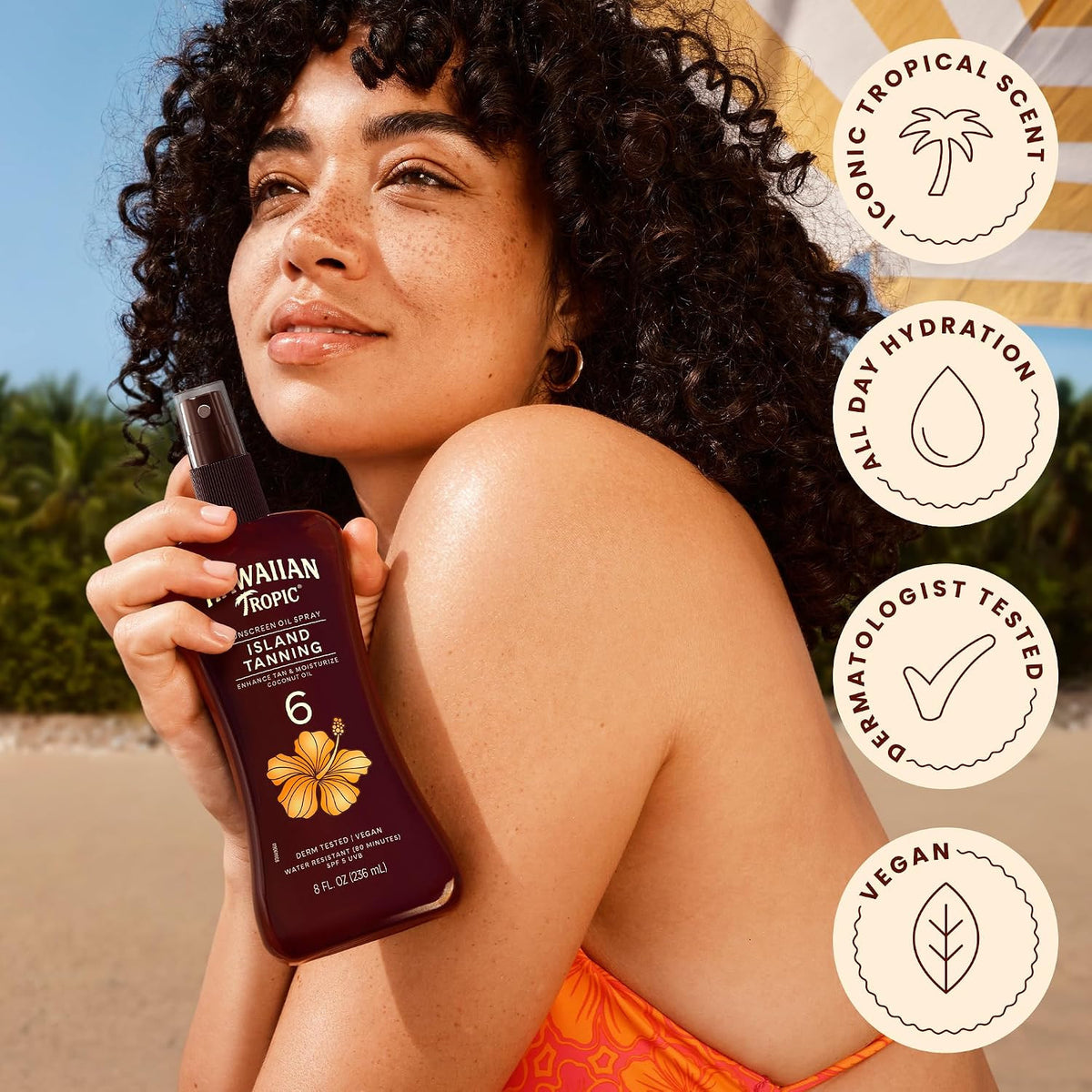 Hawaiian Tropic Dark Tanning Oil Spray SPF 6 with Coconut & Cocoa Butter