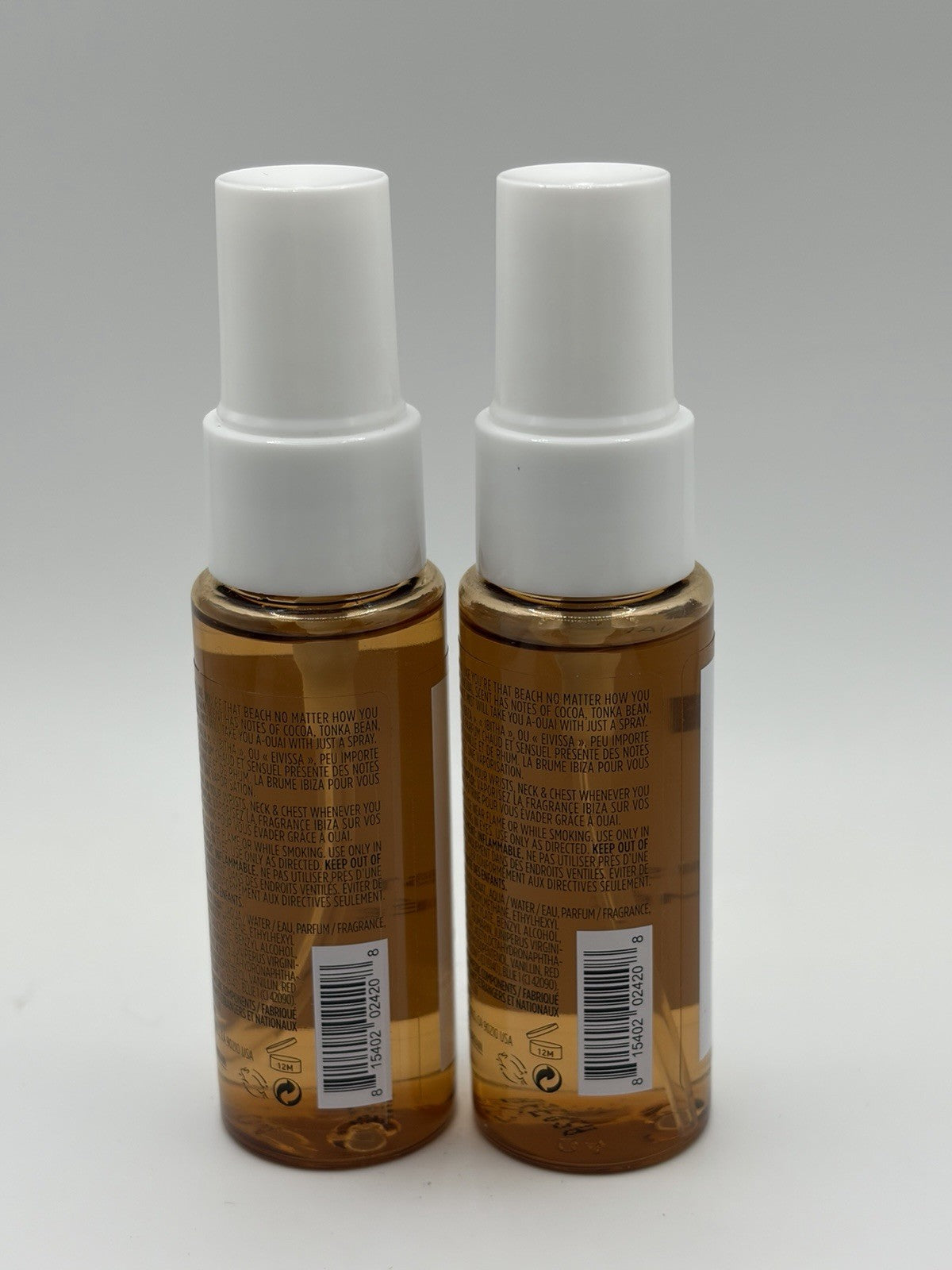 Travel Size Fragrance Mist Set - Ibiza Warm & Spicy Scent, 2 x 25ml