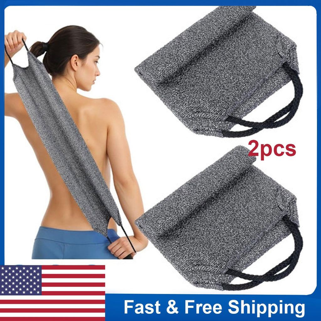2pcs Exfoliating Back Scrubber Towels for Body Shower & Skin Care