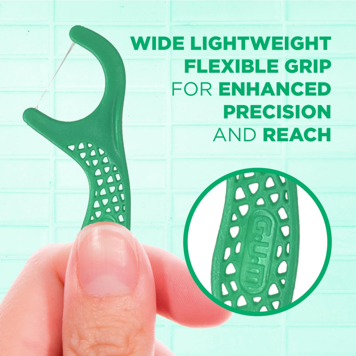 Dental Floss Picks with Mint Flavored Waxed Floss - 150 Feet, Green