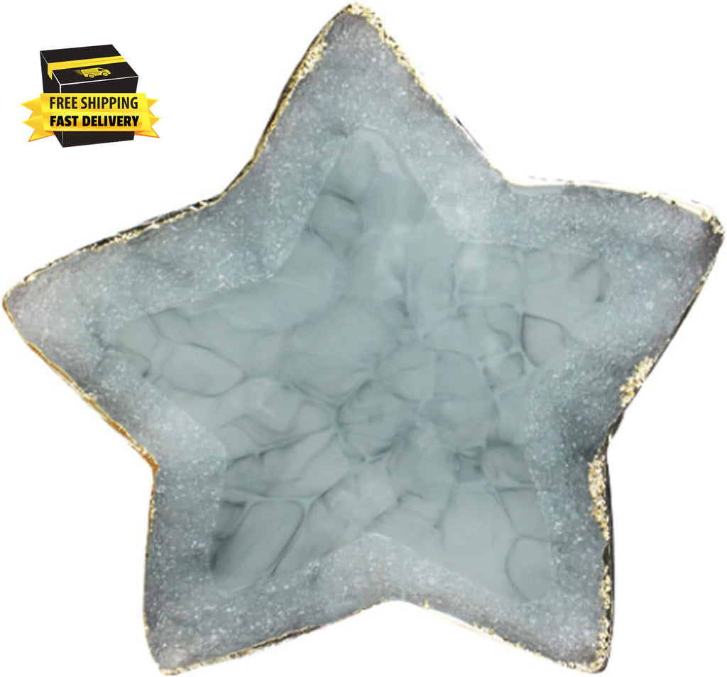 Star-Shaped Nail Art Palette with Golden Edges - Mixing & Color Blending