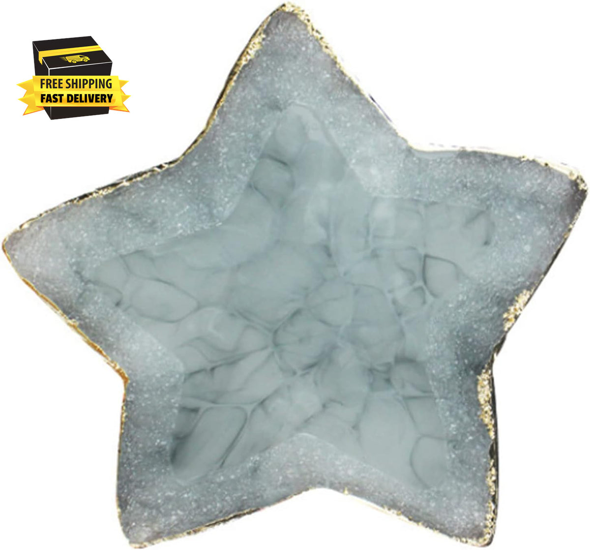 Star-Shaped Nail Art Palette with Golden Edges - Mixing & Color Blending