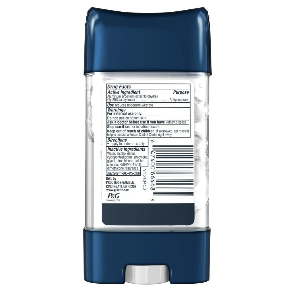 Gillette 6-in-1 Antiperspirant Gel Deodorant for Men - 3.8 oz, 5 Pack