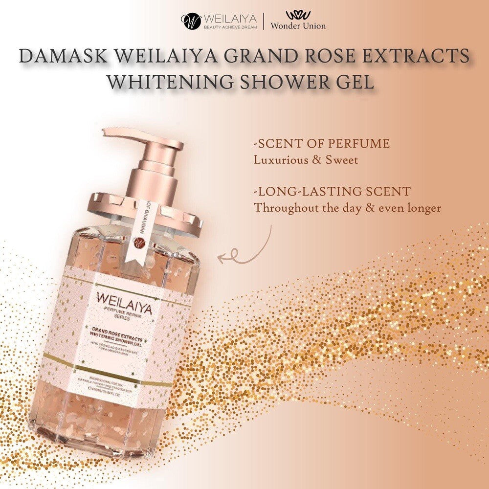 Damask Rose Extract Shower Gel 450mL - Luxurious Whitening & Fragrance