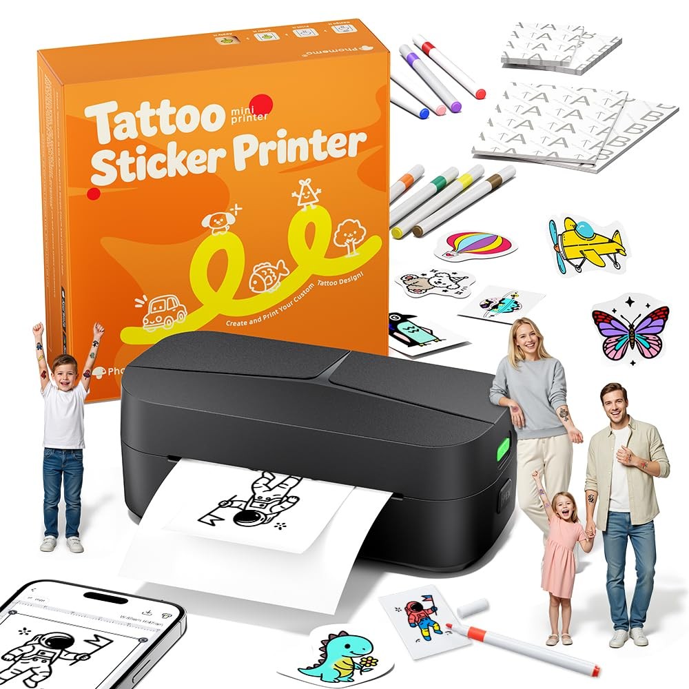 Phomemo TK32 Tattoo Stencil Printer – Portable Bluetooth Thermal Printer for Temporary Body Art