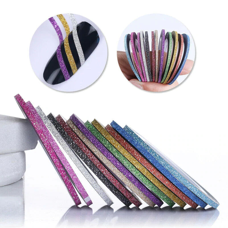 Nail Art Striping Tape Set 21 Colors Self-Adhesive Lines for Manicure DIY