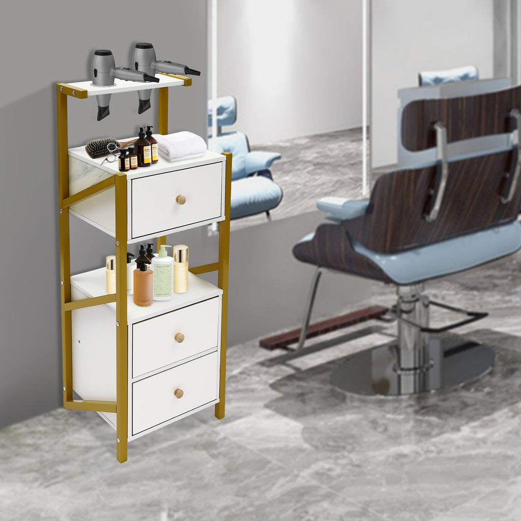 Salon Storage Cabinet with 3 Drawers & Hair Tool Slots - Hairdresser Organizer