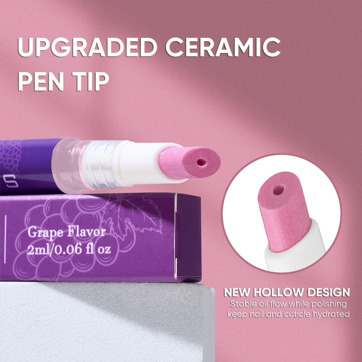 Cuticle Oil Pusher Pen 2-in-1 Nail Care & Deep Cleaning - Moisturizing Nail Tool