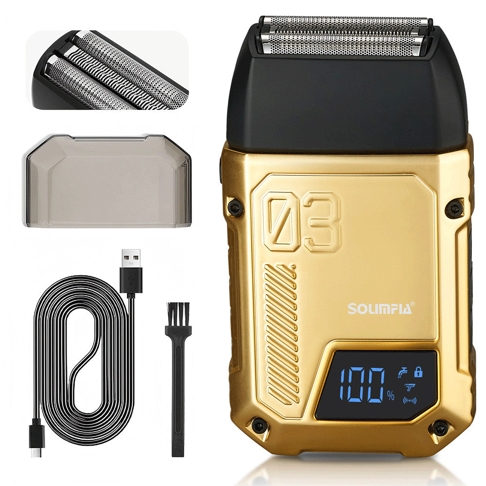 Cordless Men's Beard Trimmer with LED Display - Electric Shaver Kit