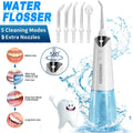 Rechargeable Cordless Dental Water Flosser with 5 Tips, 300ml Tank & Travel Design