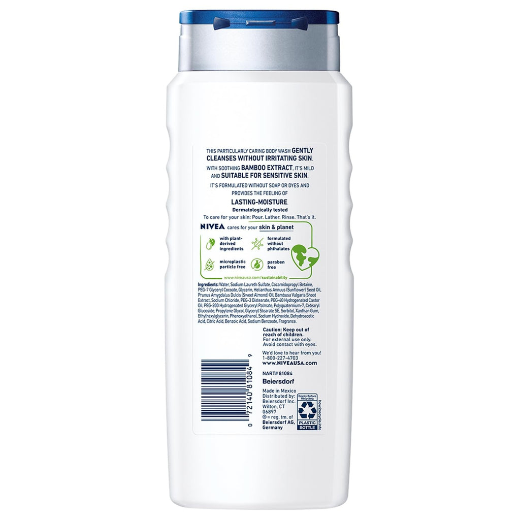 Men's Sensitive Body Wash with Bamboo Extract - Soap-Free 16.9oz, 3 Pack