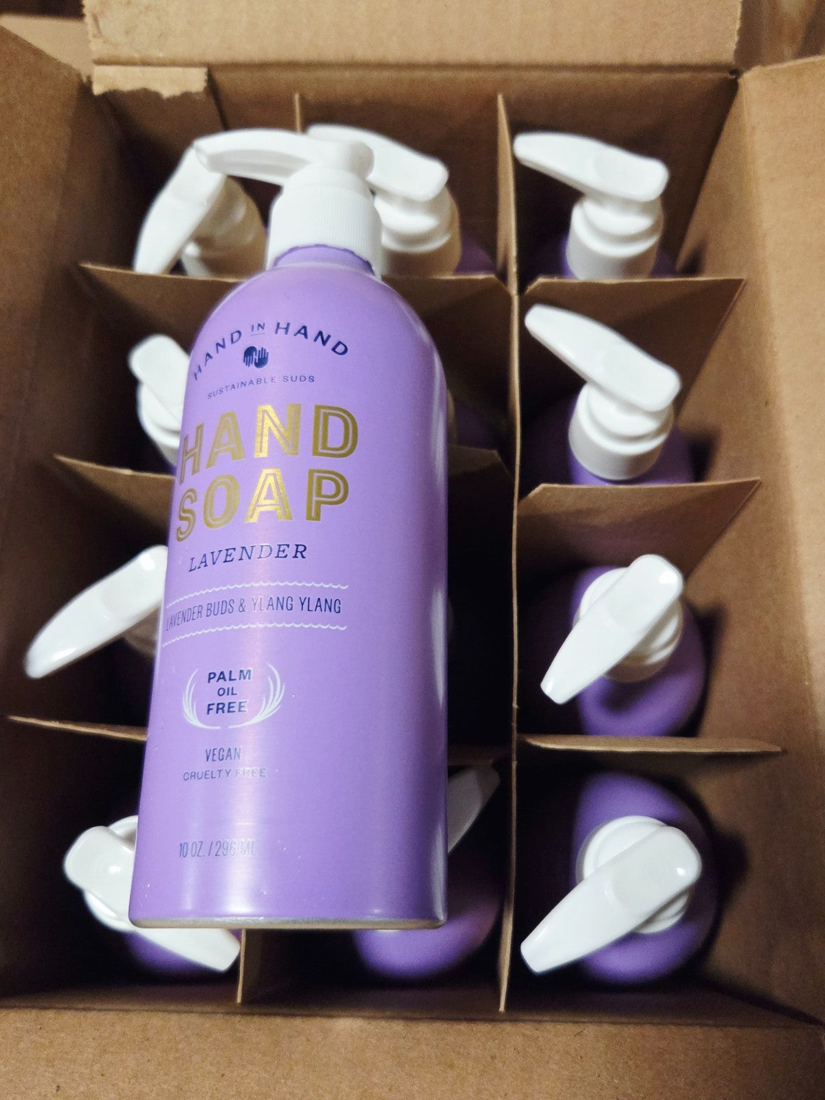 Lavender Vegan Hand Soap 12-Pack - Natural Moisturizing Liquid Hand Wash