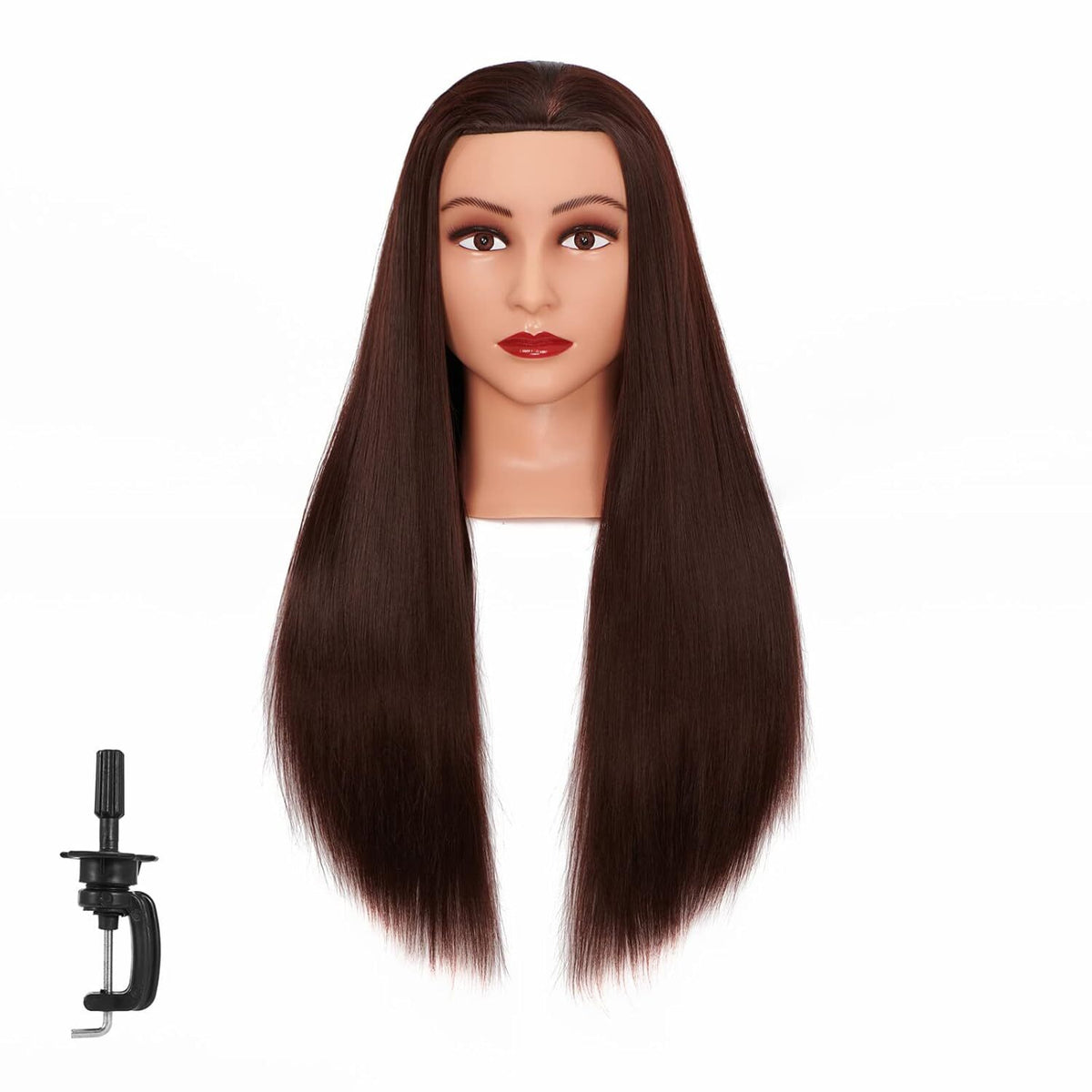 Cosmetology Mannequin Head for Hairdressing Training with Human Hair - 26-28 Inches