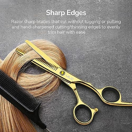 Professional Hair Cutting Scissors Thinning Shears Kit - 6.5 Inch Japanese Stainless Steel
