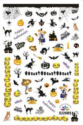Halloween Nail Stickers Pumpkin Spider Web Skull Ghost Joker Clown Set
