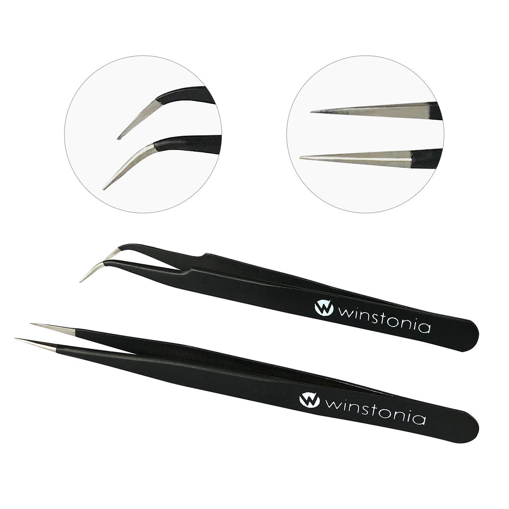 Professional Stainless Steel Tweezers Set for Manicure Eyebrows & Blackhead Removal