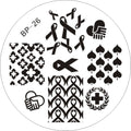Nail Art Stamping Plate Breast Cancer Support Ribbon Design for Manicure