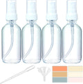 4 Pack 2oz Clear Glass Spray Bottles with Fine Mist Atomizer for Personal Care and Household Use