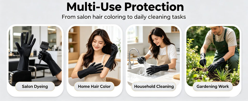 Professional Hair Dye Coloring Gloves - Reusable, Chemical-Resistant