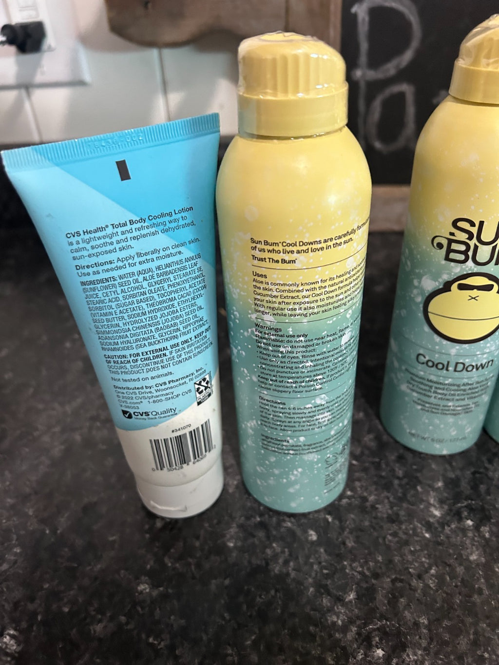 4 Pack After Sun Spray & Lotion Set - Cooling Aloe Vera Sun Care