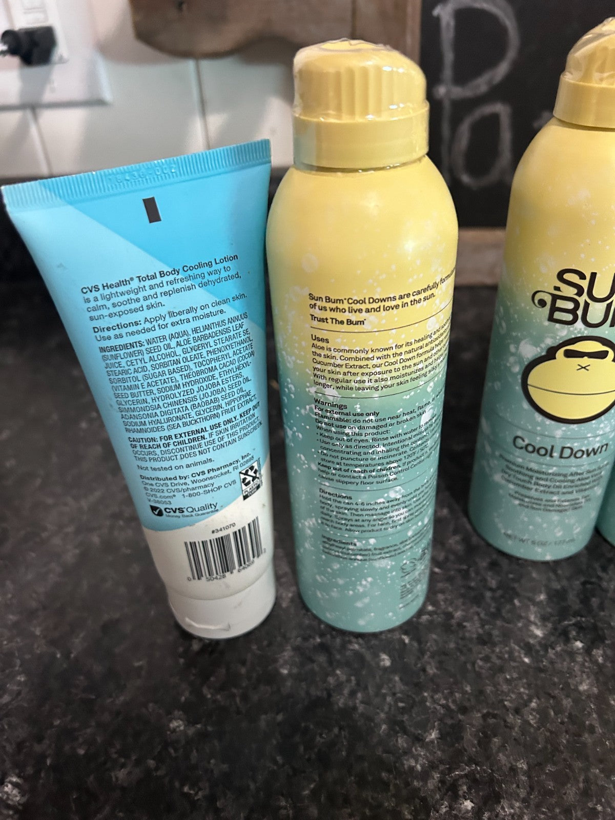 4 Pack After Sun Spray & Lotion Set - Cooling Aloe Vera Sun Care