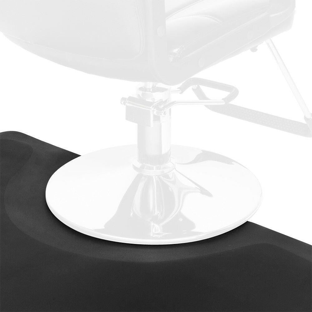 Salon Chair Mat 3x5 Feet Anti-Fatigue Floor Mat for Barber & Salon Chairs - Black Semi Circle