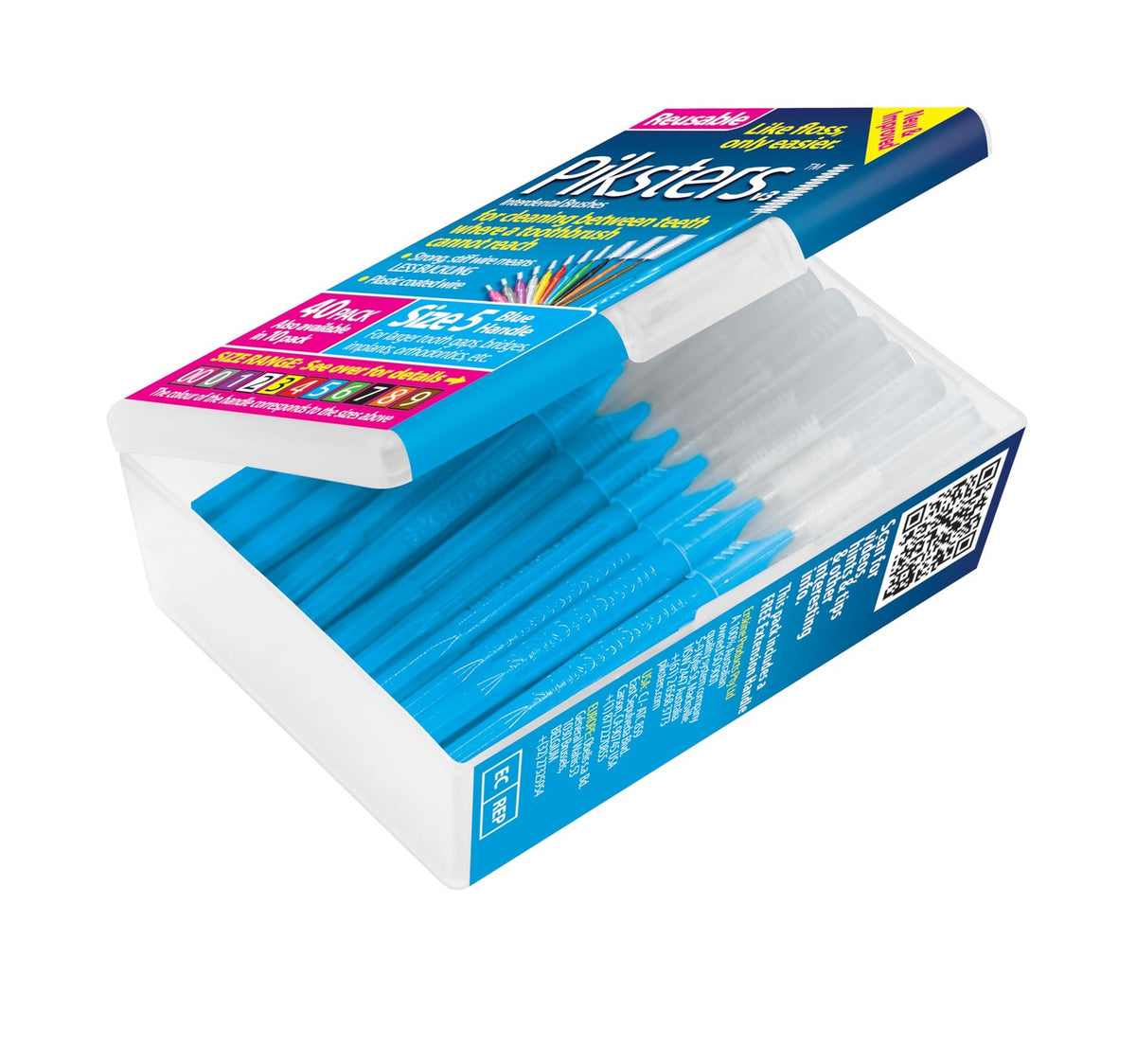 Interdental Brushes 40 Pack Large Gaps Tooth Cleaner Reusable Oral Care