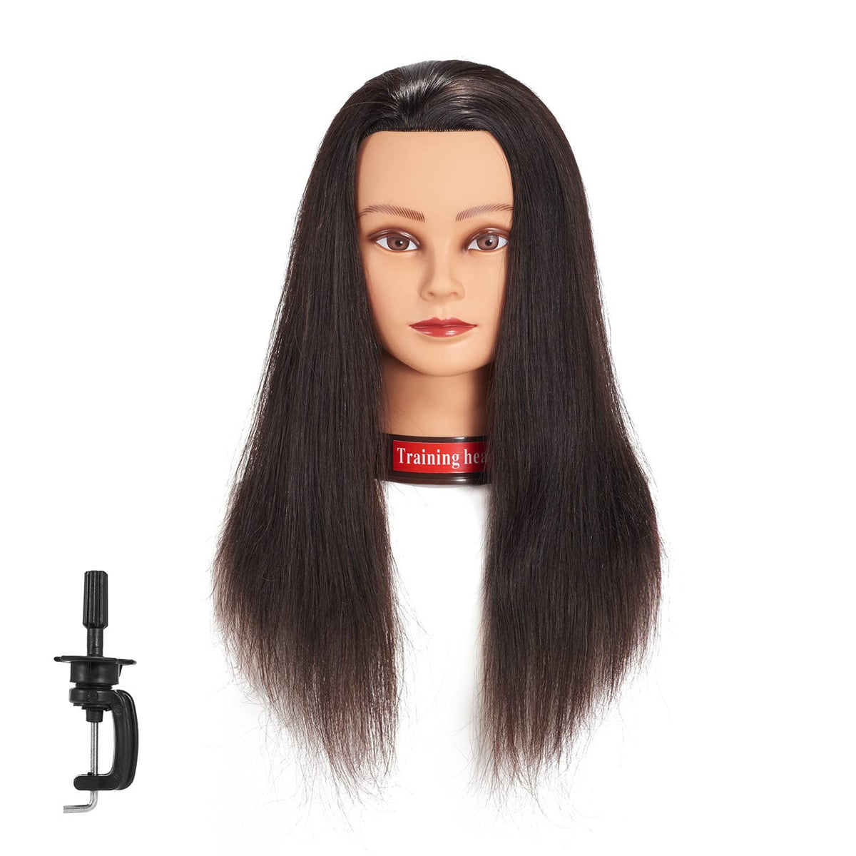 20-22 Inch Female Human Hair Mannequin Head for Hairdressing & Styling