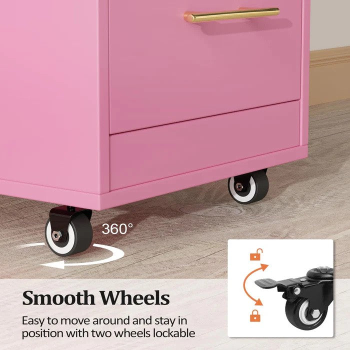 Salon Trolley Cart with Lockable Wheels, 3 Storage Drawers & Tool Rack